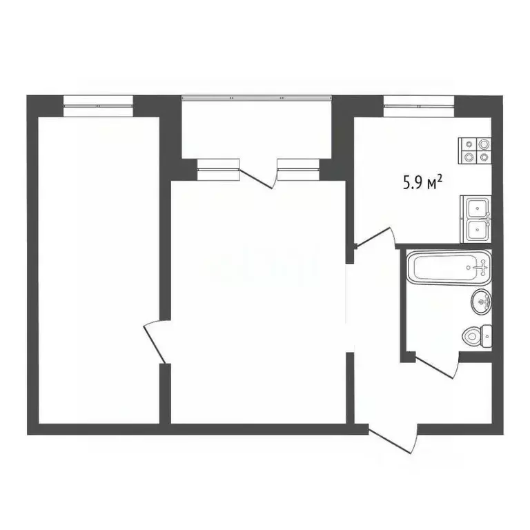 2-к кв. Московская область, Раменское Коммунистическая ул., 29 (46.9 ... - Фото 2