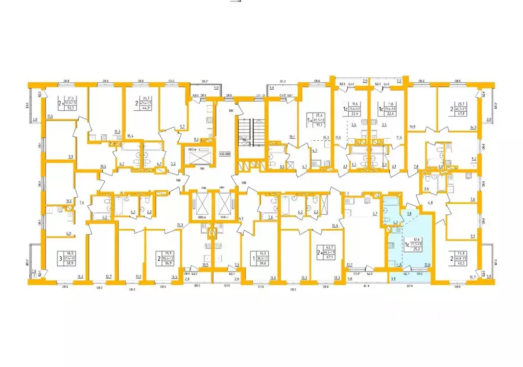 Студия Башкортостан, Уфа Инорс-4Б мкр, Акварель жилой комплекс (24.8 ... - Фото 2
