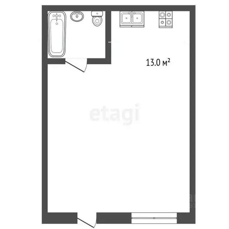 Студия Ростовская область, Батайск Пролетарская ул., 45 (14.7 м) - Фото 1