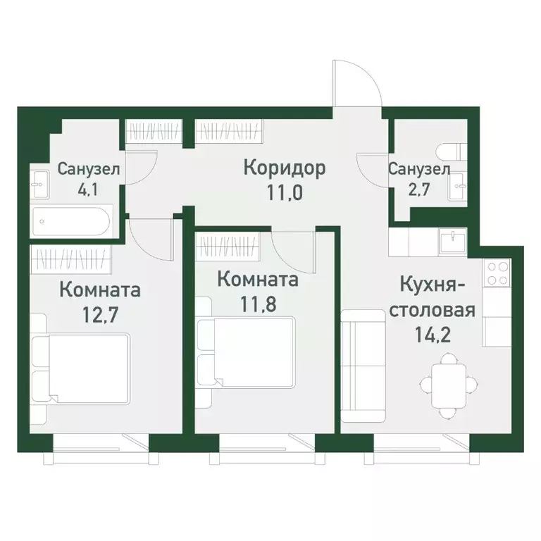 2-к кв. Челябинская область, Челябинский городской округ, пос. ... - Фото 0