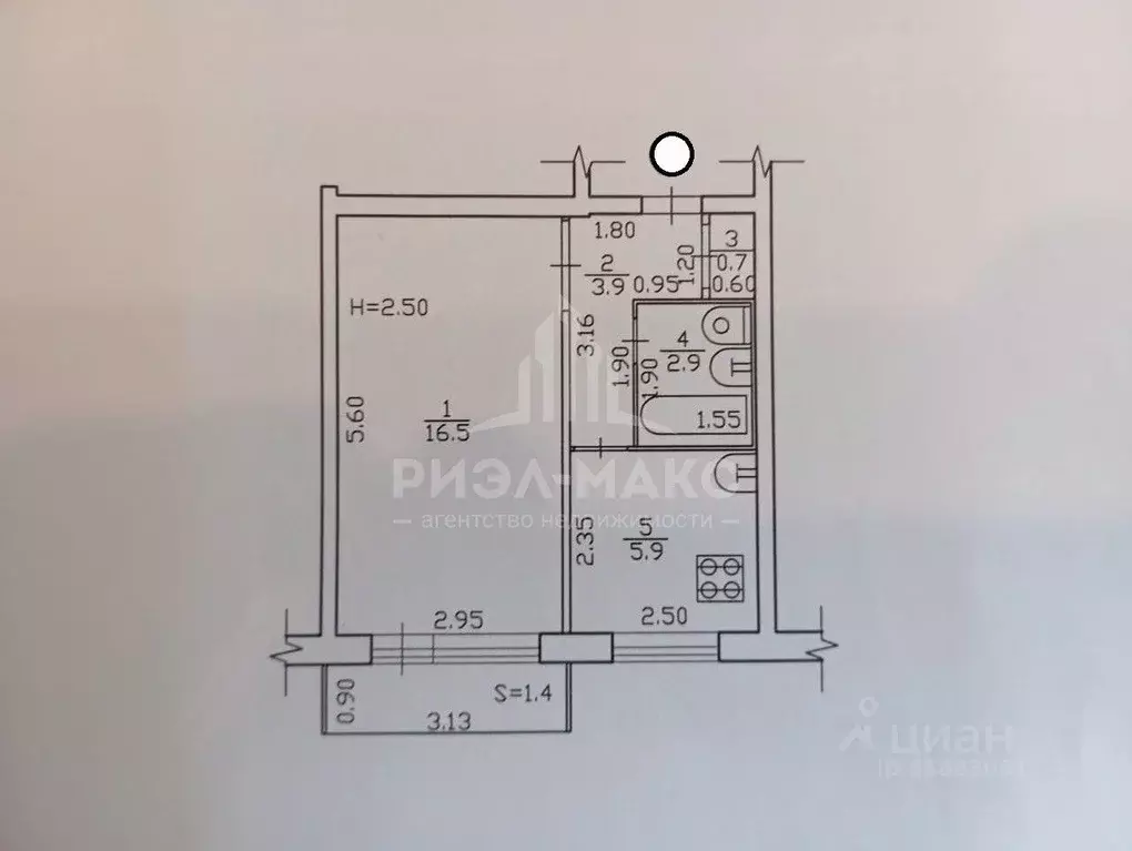 1-к кв. Брянская область, Брянск Ново-Советская ул., 160 (30.0 м) - Фото 0