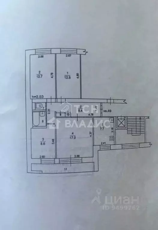 4-к кв. Московская область, Щелково Свирская ул., 12 (75.6 м) - Фото 2