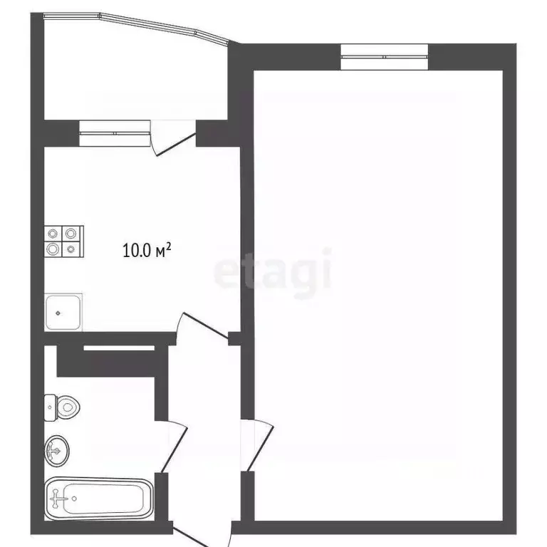 1-к кв. Тюменская область, Тюмень ул. Валентины Трофимовой, 1 (41.0 м) - Фото 1
