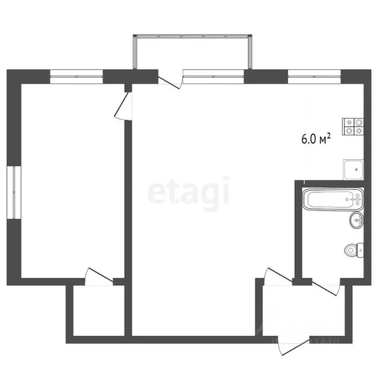 1-к кв. Тюменская область, Тюмень ул. Мельникайте, 94 (40.5 м) - Фото 0