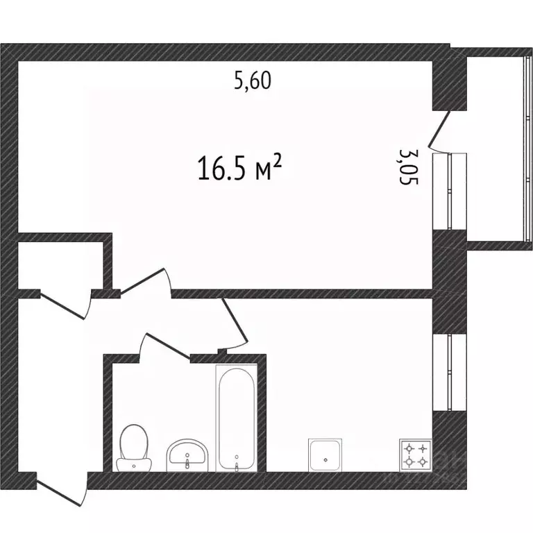 1-к кв. Калужская область, Калуга пос. Резвань, Буровая ул., 9 (32.3 ... - Фото 1