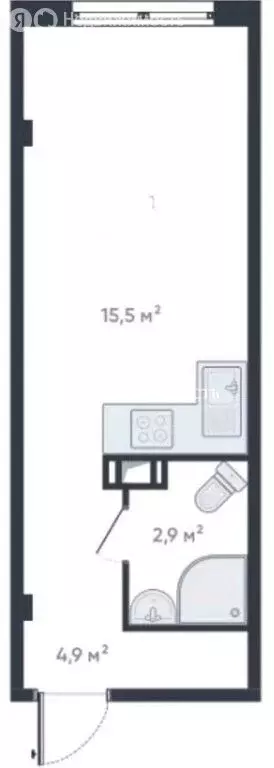 Квартира-студия: Мурино, улица Шоссе в Лаврики, 95 (23.3 м) - Фото 1
