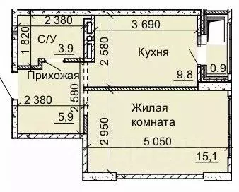 1-к кв. Новосибирская область, Новосибирск Юбилейный мкр, ул. ... - Фото 0