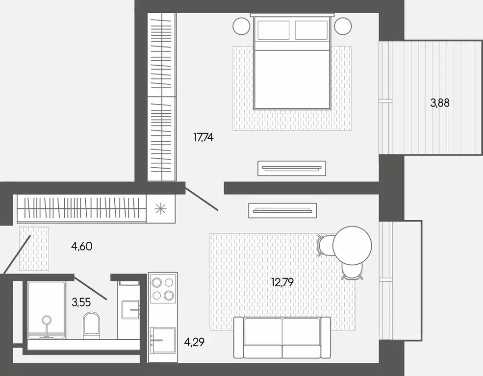 1-к кв. Алтай, Майминский район, пос. Карлушка  (46.85 м) - Фото 0