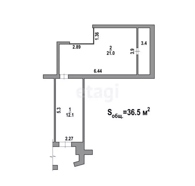 Офис (36.5 м) - Фото 1