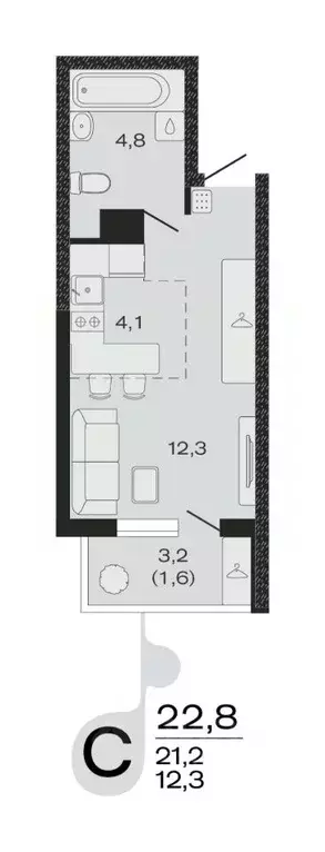 Студия Краснодарский край, Новокубанск Капланово мкр, Эво жилой ... - Фото 1