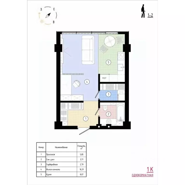 1-к кв. Приморский край, Владивосток Острогорный жилой комплекс (37.34 ... - Фото 1