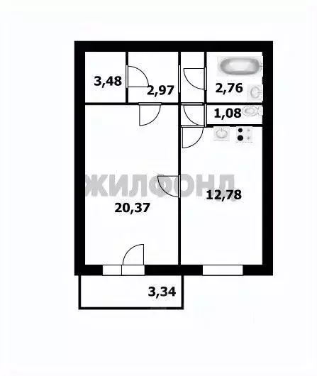 1-к кв. Новосибирская область, Новосибирск ул. Плющихинская (49.02 м) - Фото 0