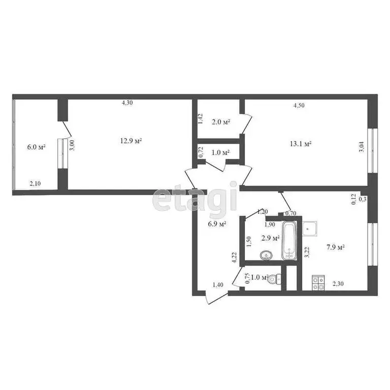 2-комнатная квартира: Сочи, микрорайон Светлана, Учительская улица, 30 ... - Фото 0