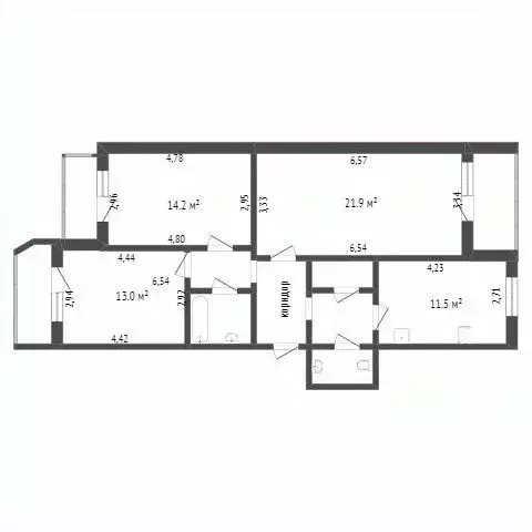 3-к кв. Белгородская область, Белгород ул. Победы, 49к3 (93.0 м) - Фото 1