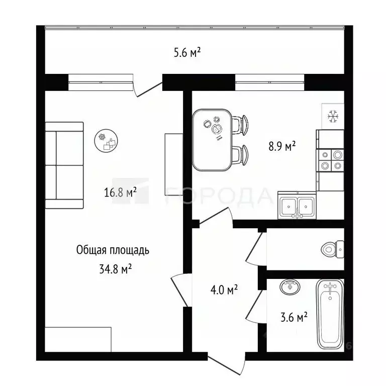 1-к кв. Новосибирская область, Новосибирск ул. Бориса Богаткова, 217/1 ... - Фото 1