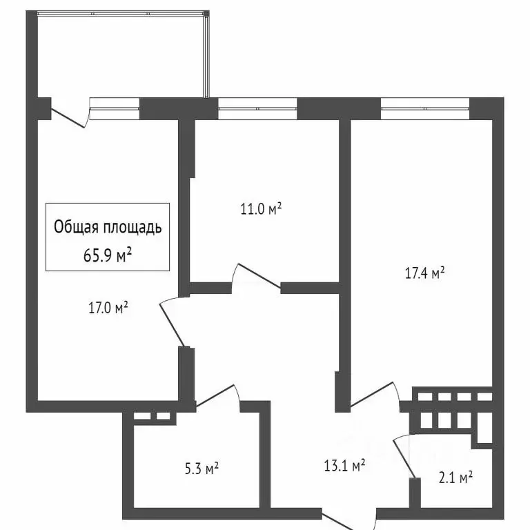 2-к кв. Новосибирская область, Новосибирск ул. Лескова, 35 (65.0 м) - Фото 1