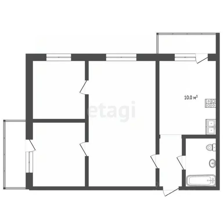 3-к кв. Ханты-Мансийский АО, Сургутский район, пос. Солнечный ... - Фото 1