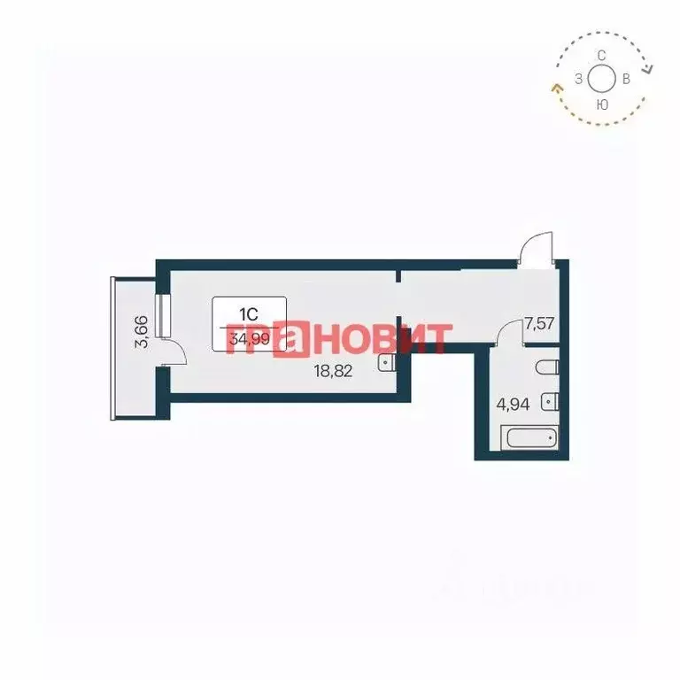 1-к кв. Новосибирская область, Новосибирск Затулинский жилмассив, ул. ... - Фото 1