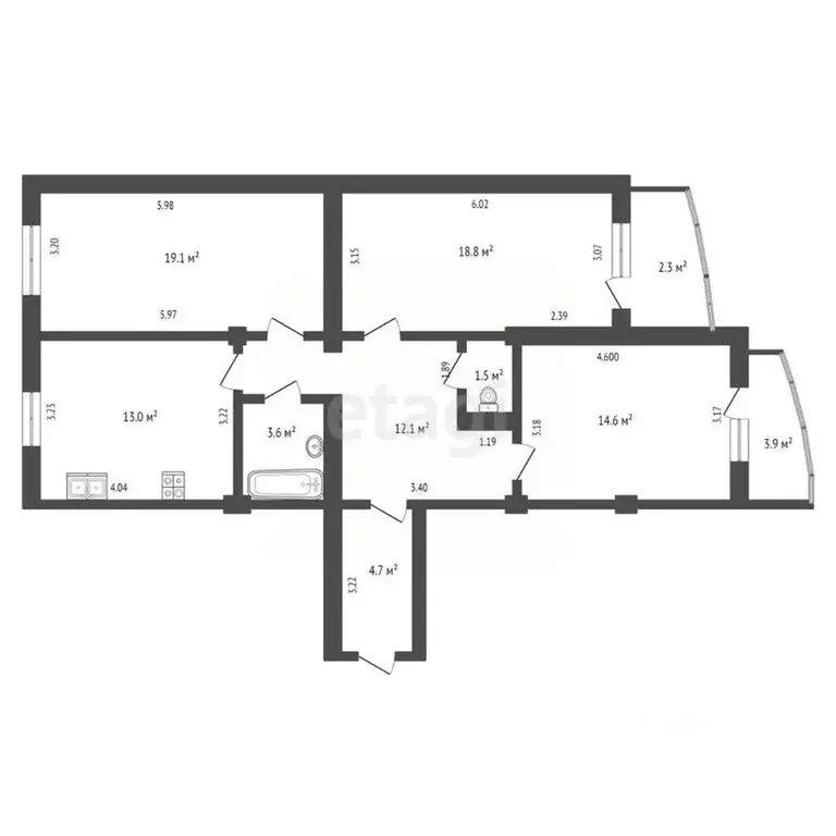 3-к кв. Крым, Феодосия ул. Крымская, 88 (87.4 м) - Фото 2