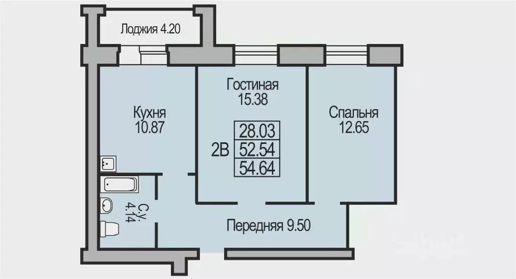 2-к кв. Новосибирская область, Бердск Южный мкр,  (54.64 м) - Фото 0
