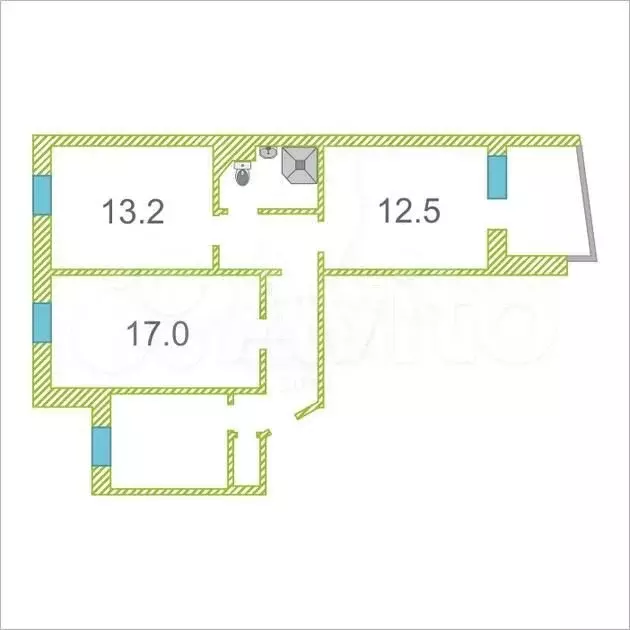 3-к. квартира, 67,7 м, 5/9 эт. - Фото 0