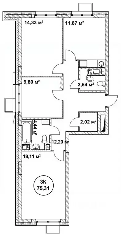 3-к кв. Нижегородская область, Нижний Новгород ул. Родионова (75.31 м) - Фото 1