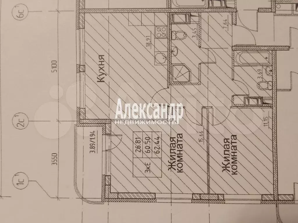 2-к. квартира, 60,5 м, 6/12 эт. - Фото 0
