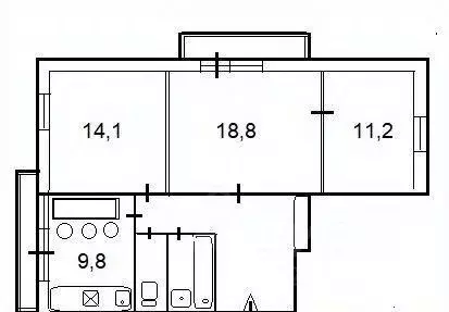 3-к кв. Москва 2-я Черногрязская ул., 7К2 (64.9 м) - Фото 2