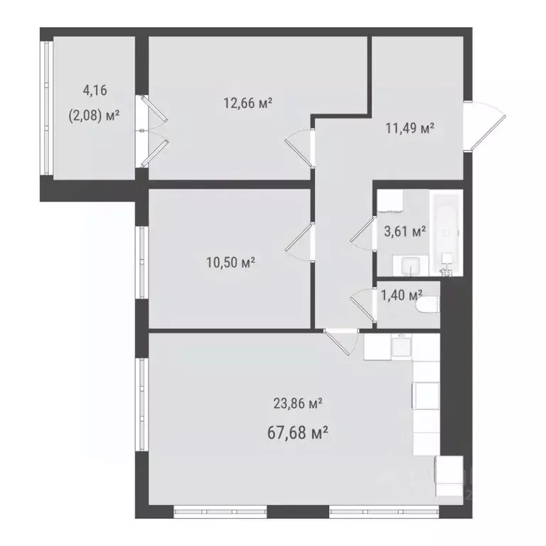 2-к кв. Сахалинская область, Южно-Сахалинск Зеленая Планета на Мира ... - Фото 1