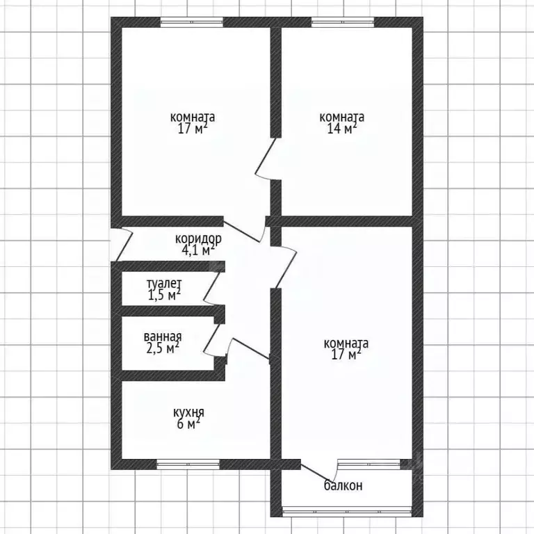 3-к кв. Адыгея, Майкоп ул. Димитрова, 23 (62.1 м) - Фото 2
