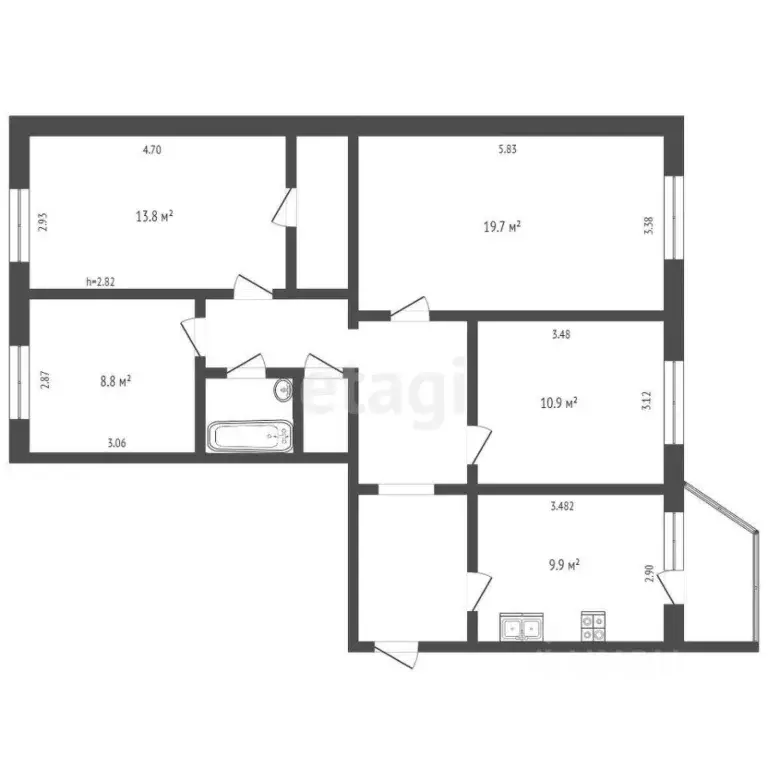 4-к кв. Ямало-Ненецкий АО, Ноябрьск Советская ул., 74 (87.8 м) - Фото 2