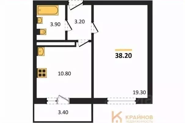1-к кв. Воронежская область, Воронеж ул. Шидловского, 38 (38.2 м) - Фото 1