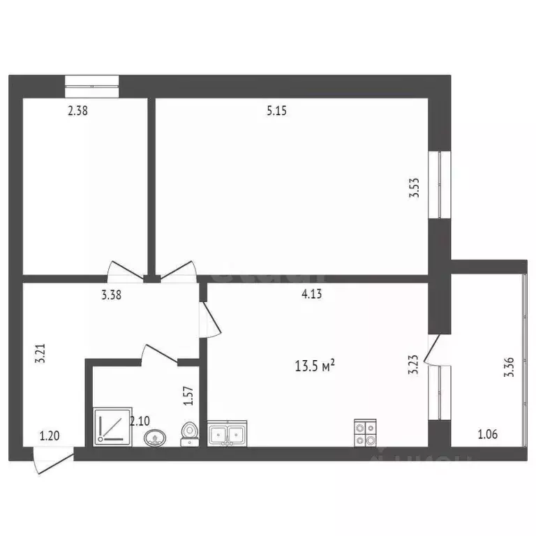 2-к кв. Вологодская область, Вологда ул. Космонавта Беляева, 32к1 ... - Фото 2