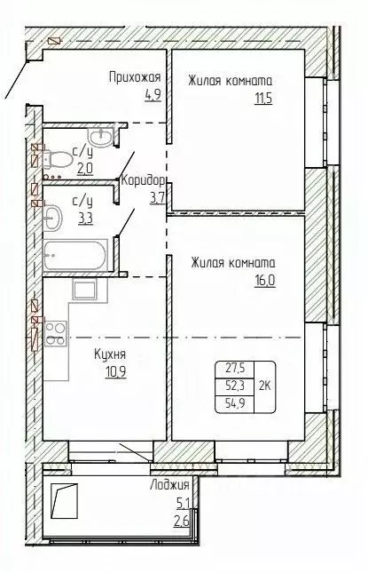 2-к кв. Алтайский край, Новоалтайск ул. Титова, 6 (54.9 м) - Фото 0