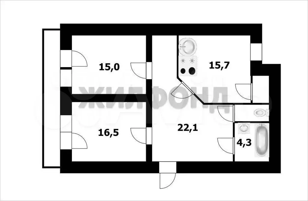 2-к. квартира, 77 м, 2/10 эт. - Фото 0