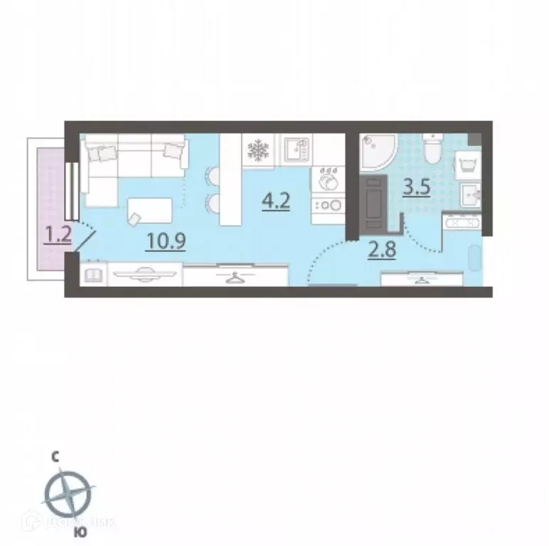 Продаётся квартира-студия, 21.8 м - Фото 1
