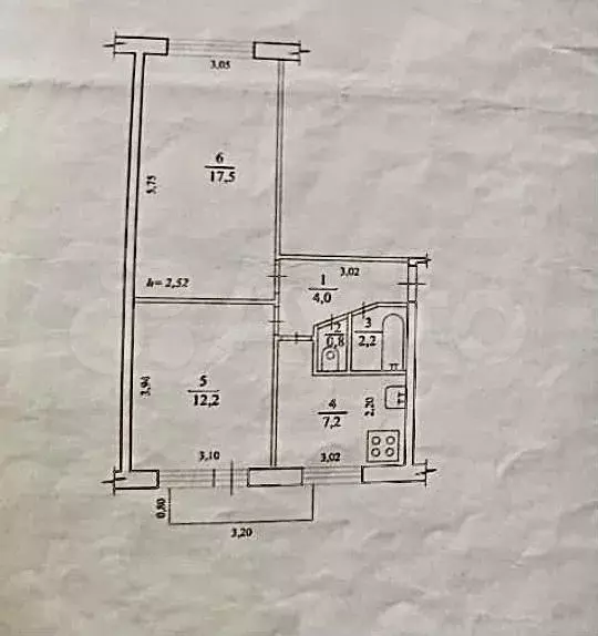 2-к. квартира, 43,9м, 2/5эт. - Фото 1