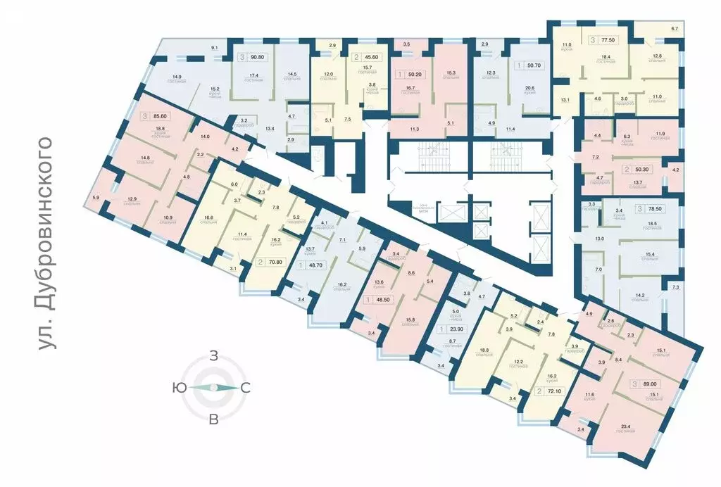 3-комнатная квартира: Красноярск, улица Профсоюзов, 1 (89 м) - Фото 1