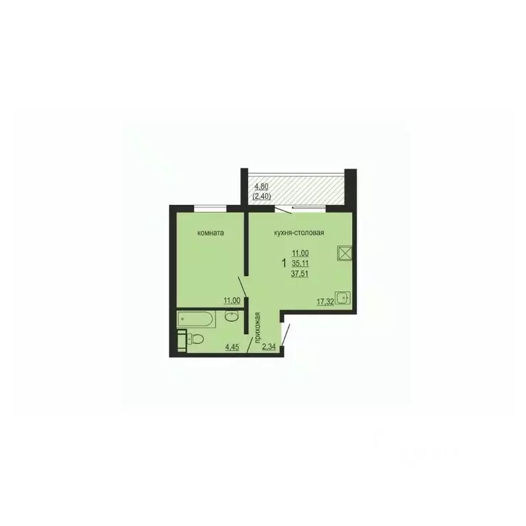 1-к кв. Челябинская область, Челябинский городской округ, пос. ... - Фото 0