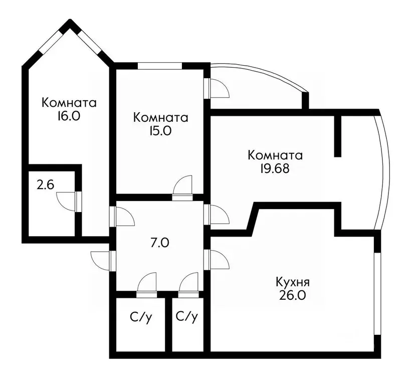 3-к кв. Краснодарский край, Краснодар просп. Константина Образцова, ... - Фото 1