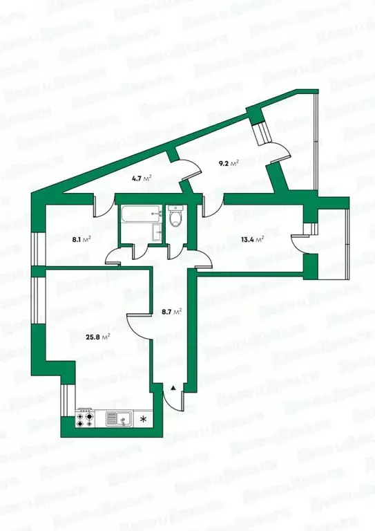 3-к кв. Кировская область, Киров Подгорная ул., 18 (74.5 м) - Фото 2