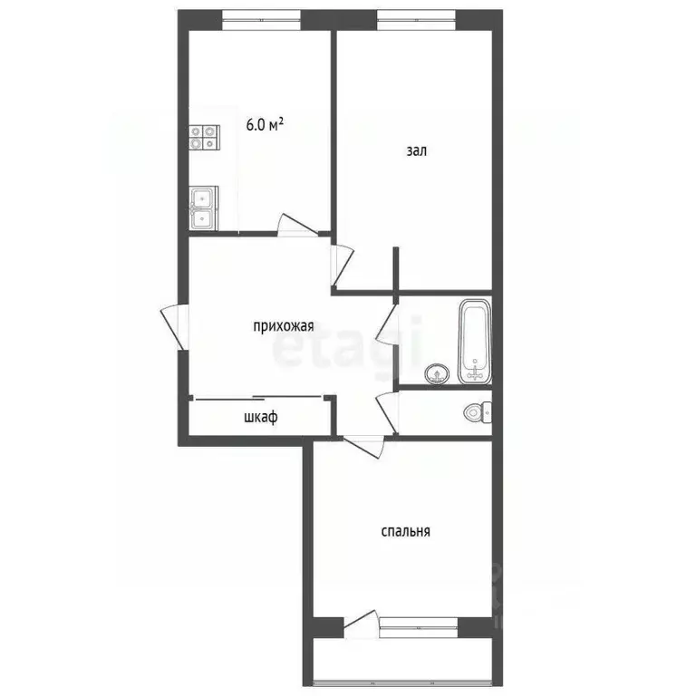 2-к кв. Пермский край, Чернушка ул. Мира, 23 (48.9 м) - Фото 1