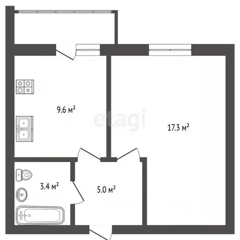 1-к кв. Вологодская область, Череповец ул. Монтклер, 5А (35.8 м) - Фото 2