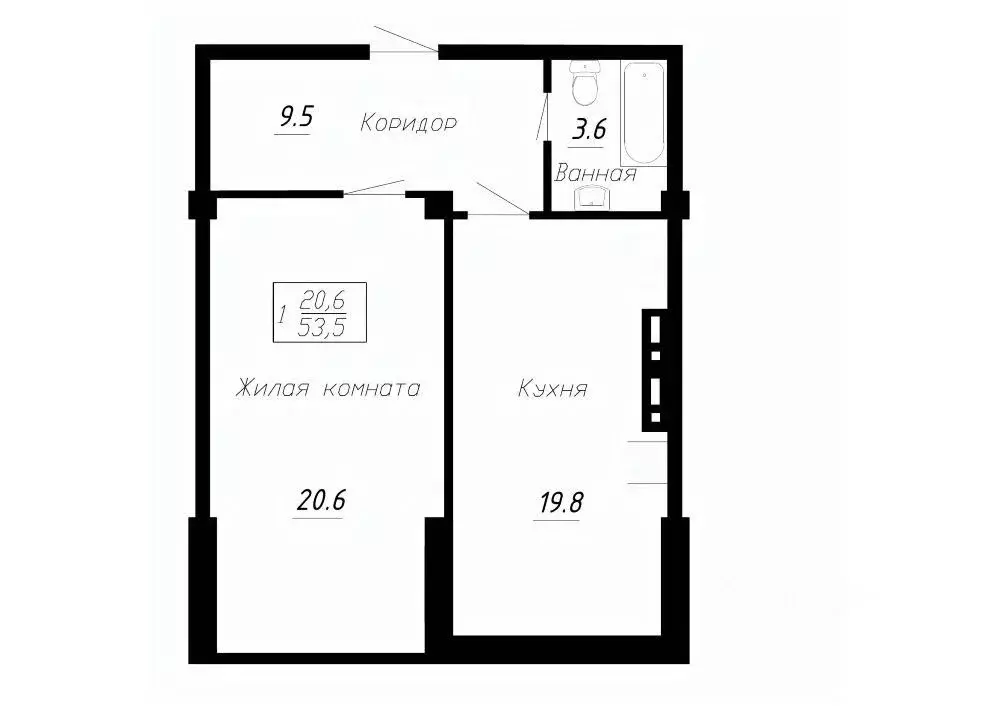 1-к кв. Ставропольский край, Ессентуки  (53.5 м) - Фото 1