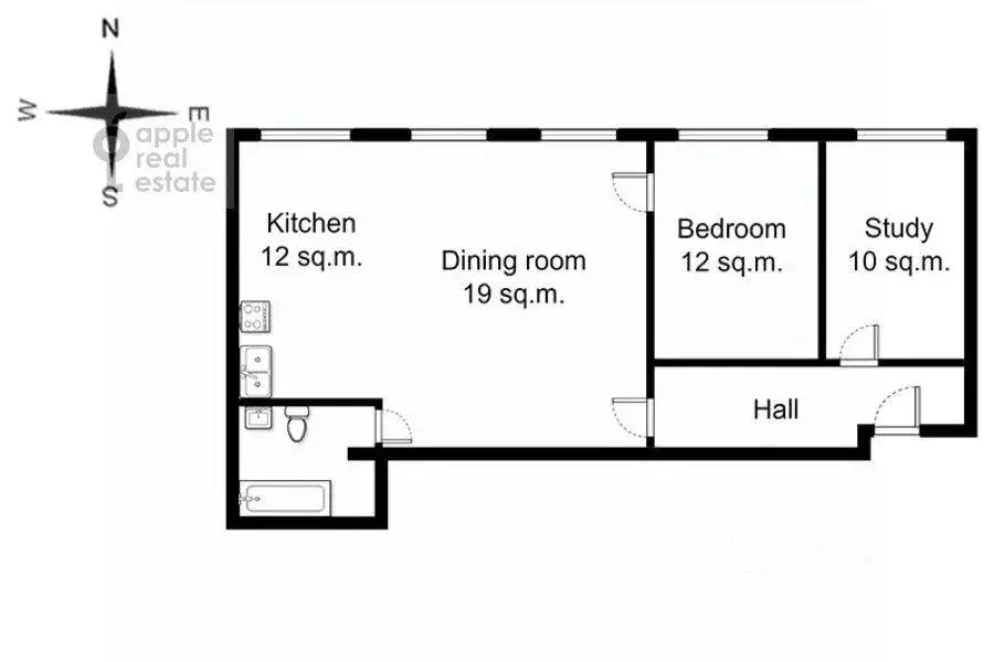 Квартира, 3 комнаты, 73.3 м - Фото 1