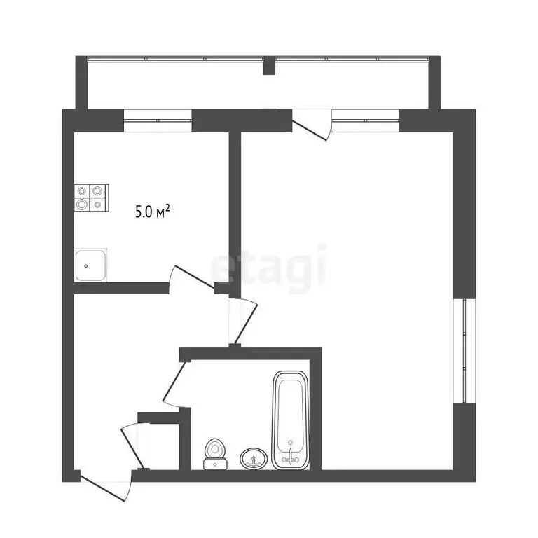 1-комнатная квартира: Тюмень, Широтная улица, 81 (38.9 м) - Фото 1