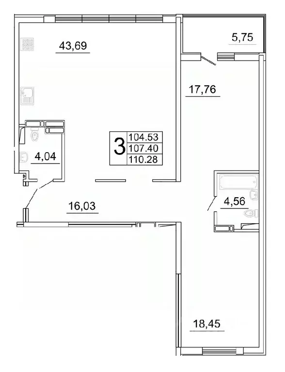 3-к кв. Самарская область, Самара ул. Дыбенко, 5 (110.28 м) - Фото 0