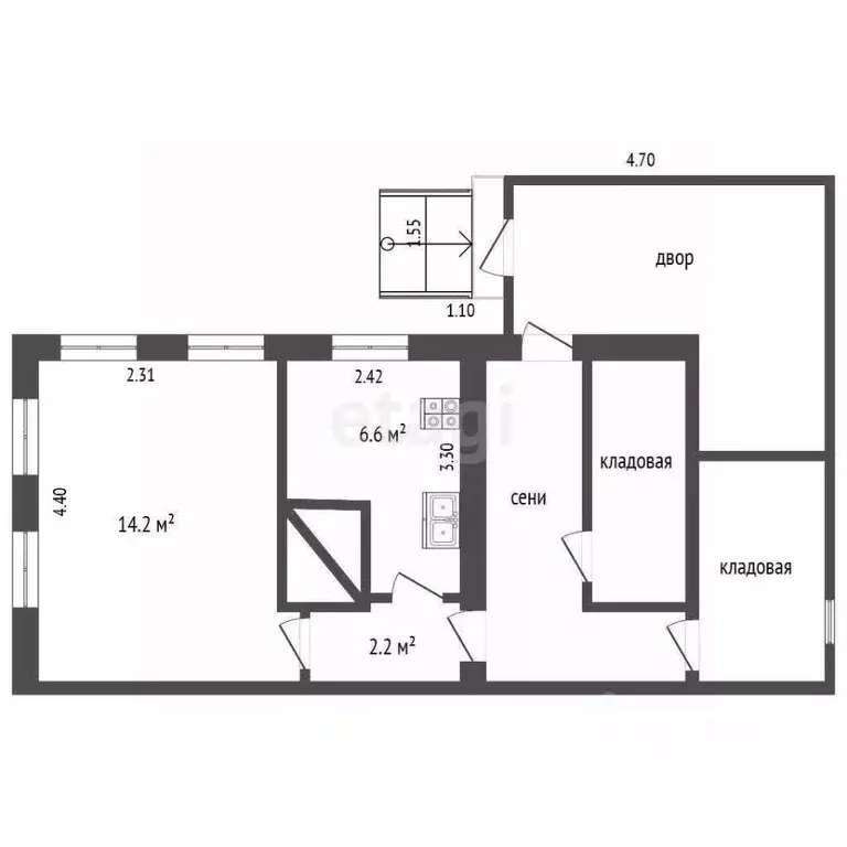 1-к кв. Башкортостан, Бирск ул. Курбатова, 41 (46.9 м) - Фото 0
