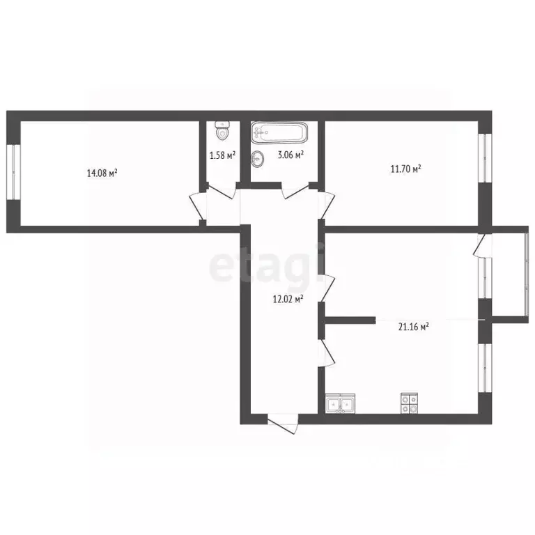 2-к кв. Ярославская область, Ярославский муниципальный округ, пос. ... - Фото 2