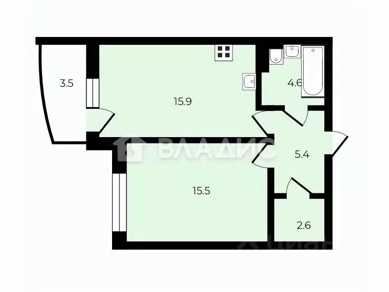 1-к кв. Санкт-Петербург Ленинский просп., 72к1 (44.0 м) - Фото 2